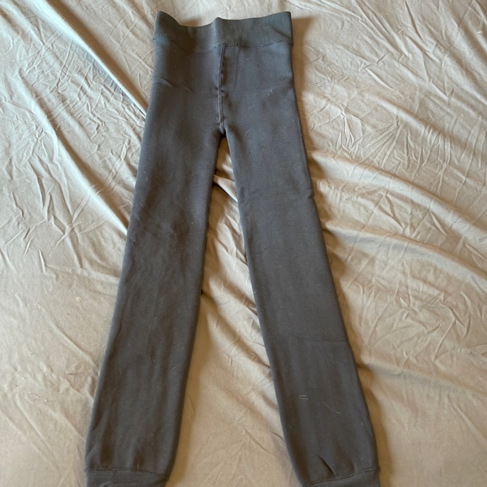 grey leggings with fur inside size medium